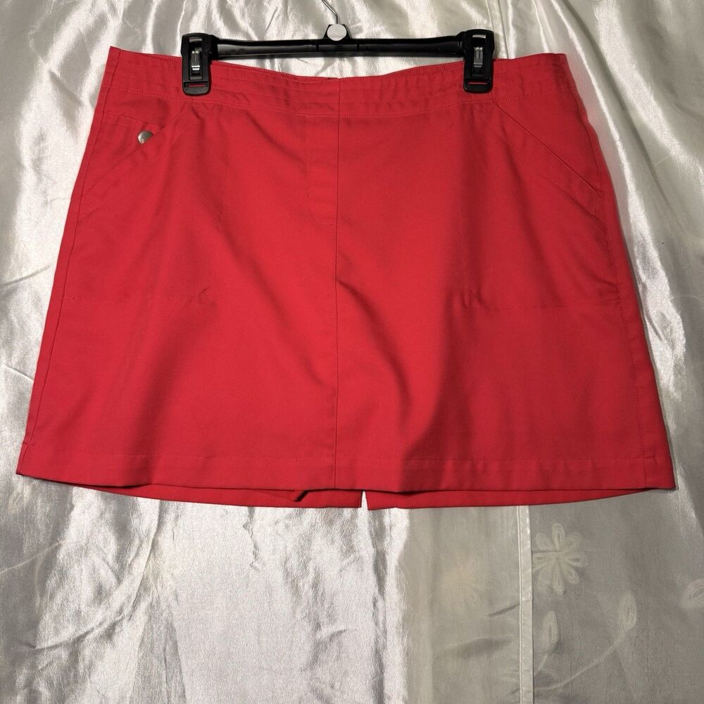 PGA TOUR Women's pink Athletic Golf Skort Size 14 Polyester Short Zip Pockets